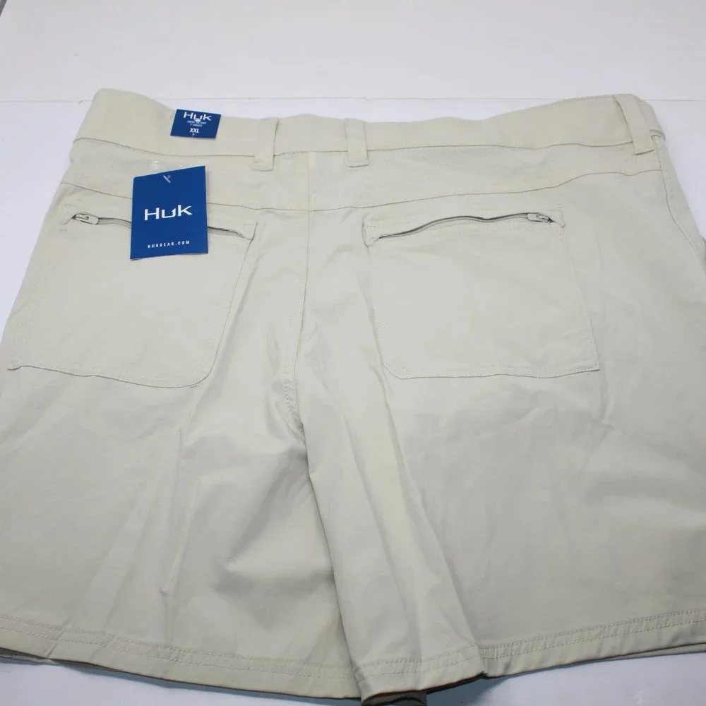 HUK Next Level Performance NWT Men's 2XL XXL Khaki Fishing Shorts w/7" inseam - Picture 4 of 9